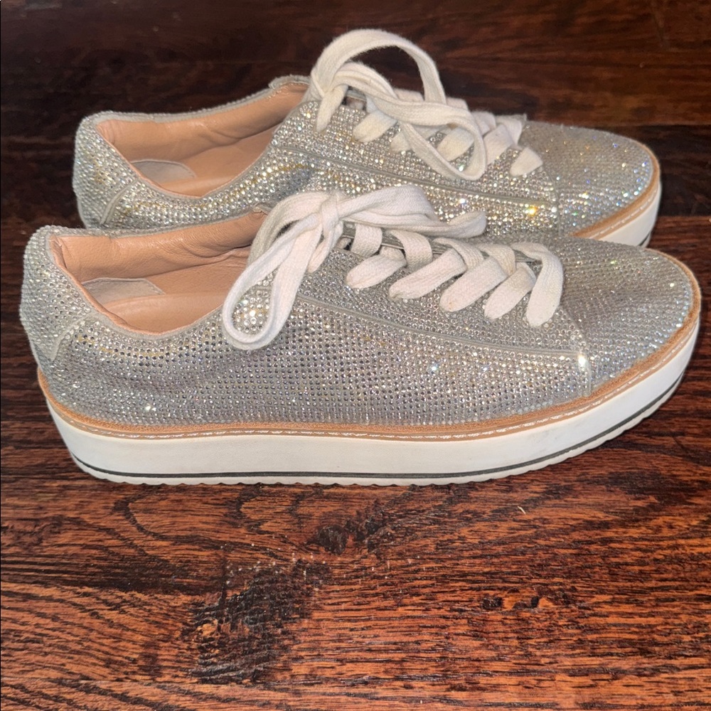 Sparkling Silver Women's Sneakers - Picture 3 of 5